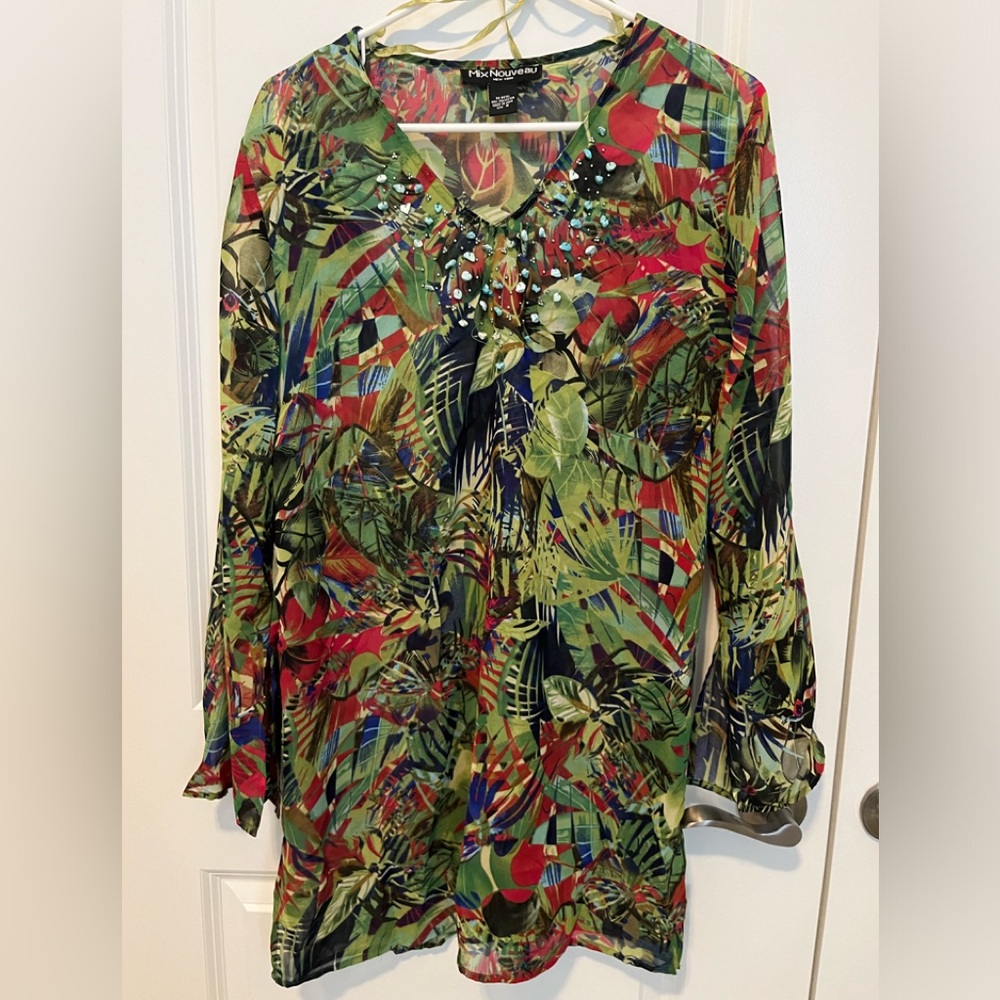 Tropical Print Cover up/Dress
